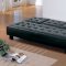 Black Vinyl Leather Modern Sofa Bed Convertible w/Table Top