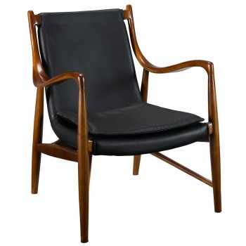 Makeshift Lounge Chair in Black Leather by Modway [MWLC-Makeshift]