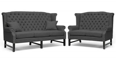 Sussex Sofa in Dark Gray Fabric by Wholesale Interiors w/Options