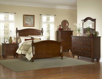 Aris Bedroom 1422 in Brown Cherry by Homelegance w/Options [HEBS-1422 Aris]