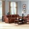 2 Pc Contemporary Sofa & Loveseat Set in Brown Full Leather