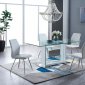 D1182DT-WH Dining Set 5Pc in White by Global w/D1609DC-WH Chairs