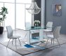 D1182DT-WH Dining Set 5Pc in White by Global w/D1609DC-WH Chairs