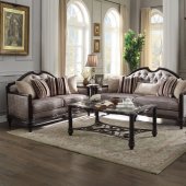 Azis Loveseat 53771 in Dark Walnut Fabric by Acme w/Options