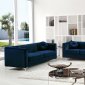 Isabelle 612 Sofa in Navy Velvet Fabric w/Options by Meridian