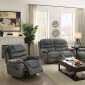 F6760 Motion Sofa in Slate Grey Leatherette by Poundex w/Options