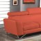 4026 Sectional Sofa in Orange Sateen Microfiber Fabric