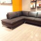 Delta 436019 Sectional Sofa in Brown Genuine Leather by New Spec