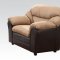 51115 Connell Sofa in Saddle Microfiber & Espresso PU by Acme