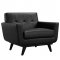 Engage EEI-1338 Sofa in Black Bonded Leather by Modway w/Options