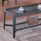 Set of Contemporary Coffee & End Tables W/Slat Base Shelf