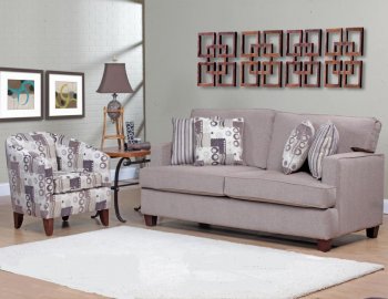 Beige Fabric Modern Sofa & Accent Chair Set w/Options [CHFS-V2-2769 Lois]