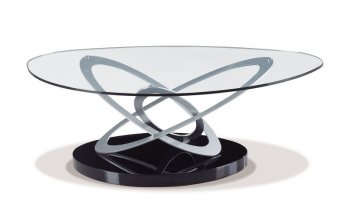 Glass Top & Metal Base Modern Coffee Table w/Options [GFCT-182C]