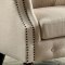 Mel CM-AC6185 Barrel Back Accent Chairs 2Pc Set in Ivory