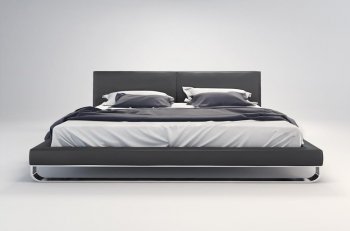 MD331 Chelsea Bed by Modloft Dark Slate Bonded Leather w/Options [MLBS-MD331 Chelsea Dark Slate]