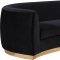 Julian Sofa 620 in Black Velvet Fabric by Meridian w/Options