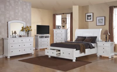 G7075 Bedroom in White w/Optional Items