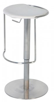 White Seat & Brushed Stainless Steel Base Set of 2 Barstools [CYBA-0535-WHITE]