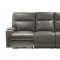 Santana Power Motion Sofa in Gray Leather Match by Klaussner