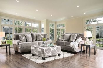 Bonaventura Sofa SM5142GY in Gray Microfiber w/Options [FAS-SM5142GY-Bonaventura Gray]