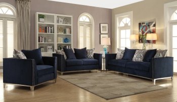 Phaedra Fabric Sofa 52830 in Dark Blue by Acme w/Options [AMS-52830-Phaedra]