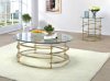 Conmel CM4359GL Coffee Table & 2 End Table 3Pc Set in Gold