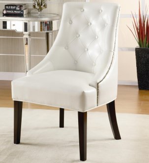 900283 Accent Chair Set of 2 in White Bonded Leather by Coaster