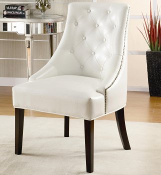 900283 Accent Chair Set of 2 in White Bonded Leather by Coaster [CRCC-900283]