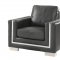 Perla Sofa CM6424GY in Dark Gray Breathable Leatherette w/Opt