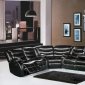 Gramercy 644 Motion Sectional Sofa in Black Bonded Leather