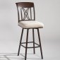 Autumn Rust Frame & Beige Fabric Seat Set of 2 Barstools