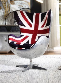 Brancaster Swivel Accent Chair 59835 England Flag by Acme [AMAC-59835-Brancaster]