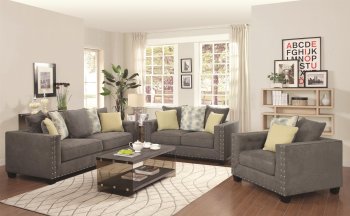 Kelvington Sofa in Grey Fabric 501421 by Coaster w/Options [CRS-501421 Kelvington]