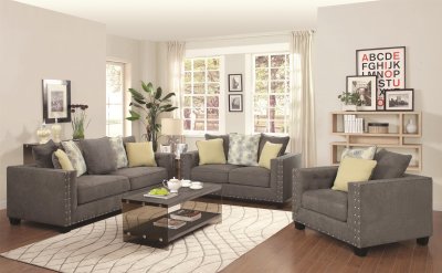 Kelvington Sofa in Grey Fabric 501421 by Coaster w/Options