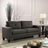 Attwell Sofa & Loveseat Set CM6594 in Gray Linen-Like Fabric