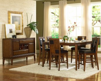 Warm Brown Finish Classic Counter Height Dining Table w/Options [HEDS-559-36-Huntington]