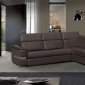 Limo Sectional Sofa in Brown Full Leather by ESF w/Sleeper