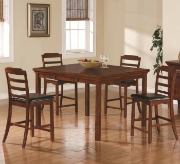 Medium Brown Finish Classic 5Pc Counter Height Dining Set [CRDS-102878-Jonas]