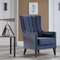 Palmer Accent Armchair in Navy Fabric by Bellona