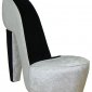 Excitement Pearl Fabric Stylish Modern High-Heel Shoe Chair