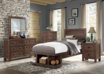 Wrangell 4Pc Youth Bedroom Set 2055T in Cherry by Homelegance [HEKB-2055T-Wrangell]