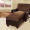 Two-Tone Brown Contemporary Living Room w/Cushioned Seats