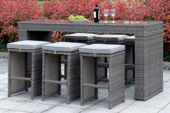 Ismay Counter Ht Outdoor Patio 7Pc Set CM-OT1847 in Gray [FAOUT-CM-OT1847-Ismay]