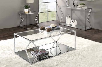 Virtue Coffee Table 3Pc Set 83480 in Chrome by Acme [AMCT-83480 Virtue]