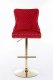 Leo Gold Barstool Set of 2 in Red Fabric