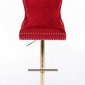 Leo Gold Barstool Set of 2 in Red Fabric