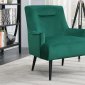 904100 Set of 2 Accent Chairs in Green Velvet by Coaster