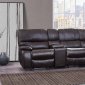 U0040 Motion Sectional Sofa in Espresso Bonded Leather by Global