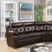 3022 Sectional Sofa in Espresso Faux Leather