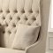 Lavre Accent Loveseat Chair CM-BN6247 in Ivory Linen-Like Fabric